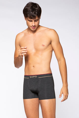 Lupo Men's Seamless Trunks Underwear Black Mezcla